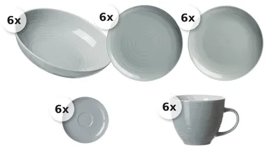 Produktbild von Kaffee- & Tafelservice 30 tlg. Suomi grau-blau