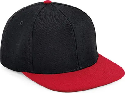 Produktbild von Beechfield B661 | Original Flat Peak 6 Panel Snapback Cap - Farbe: Black/Classic Red - Größe: One Size