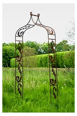 Produktbild von Filigraner Rosenbogen aus Metall mit Rostpatina, B: 95cm