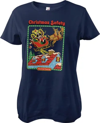 Produktbild von Christmas Safety Girly Tee - Large  - Navy