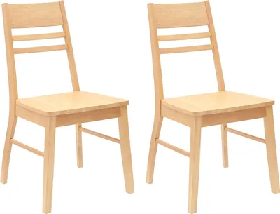 Immagine prodotto di vidaXL Sedie da pranzo 2 pezzi Naturale 43 x 54 x 89 cm Legno di gomma massiccio