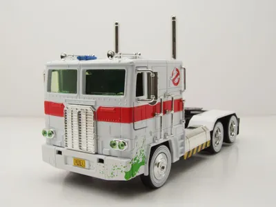 Produktbild von Jada Toys 35572 Optimus Prime Transformers Ghostbusters Ecto-1 weiß 1:24