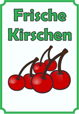 Produktbild von Frische Kirschen Schild Hochkant A1 Rückseite selbstklebend