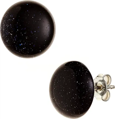 Produktbild von JOBO Ohrstecker 925 Sterling Silber 2 blaue Goldfluss-Steine Ohrringe