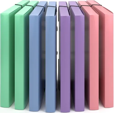 Produktbild von ACROPAQ - 8 x Sammelmappe A4 - Dokumentenbox mit Gummizugverschluss, Pastell, 3 cm Rückenbreite - Schulsachen aesthetic, Dokumentenmappe, Archivbox, Heftbox - Wind