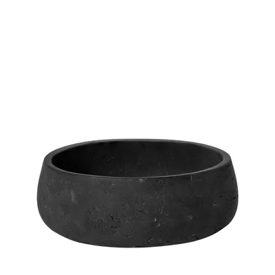 Produktbild von Keramik-Blumentöpfe mit Untersetzer, grau-schwarz, Durchmesser 39 cm, Höhe 14,5 cm