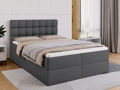 Produktbild von BroMARKT Boxspringbett DAKOTA mit 2 Bettkasten, Bonell-Matratze, Polsterbett, Bett (Dunkelgrau, Inari 94, 140 x 200 cm)