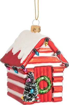 Produktbild von Rot-weiße Straddle House Weihnachtskugel - Sass & Belle