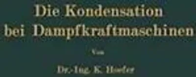 Produktbild von Die Kondensation bei Dampfkraftmaschinen