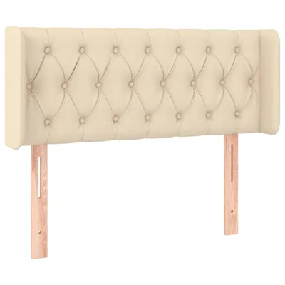 Image de vidaXL Tête de lit avec oreilles Crème 93x16x78/88 cm Tissu