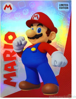 Produktbild von Panini Super Mario Sticker - Play Time - Limited Edition Card - Mario Gold Karte