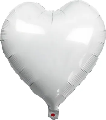 Image de Ballon en plastique Coeur, blanc, environ 45 cm