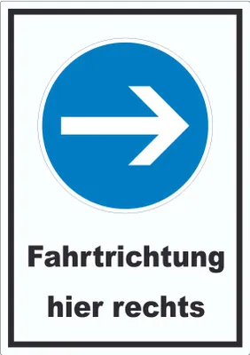 Produktbild von Aufkleber Fahrtrichtung hier rechts A9 (37x52mm)