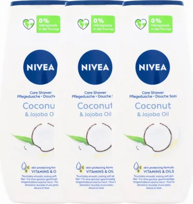 Produktbild von 3 x NIVEA Coconut & Jojoba Oil Pflegedusche je 250ml Duschgel