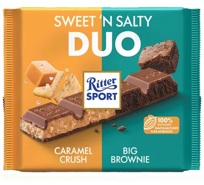 Productafbeelding van Ritter Sport Sweet & Salty Duo met karamel en botercracker, 218g