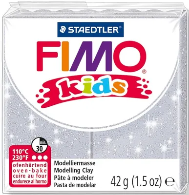 Produktbild von FIMO Kids Modelliermasse Glitter silber 42 g