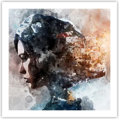 Produktbild von Poster - Poster ohne Rahmen - Frau Abstraktion - 60x60 cm - Wand Bild - Wanddeko - Wandbilder - Kunstposter - Wandposter - Bilder - Kunstdruck - Wanddekoration - Wandbild - P2XAC60x60-3956