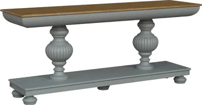 Produktbild von Grauer Konsolentisch im Shabby-Chic-Stil aus Holz.