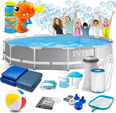 Zdjęcie produktu dla Basen ogrodowy stelażowy 366 x 76 cm 16w1 INTEX 26712 + maszyna do baniek GRATIS
