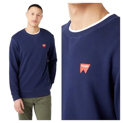 Produktbild von WRANGLER Herren, Sweatshirt SIGN OFF CREW, S, Blau, ralph, lauren, pullover