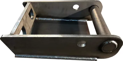 A metal adapter bracket for machinery, shown against a white background.