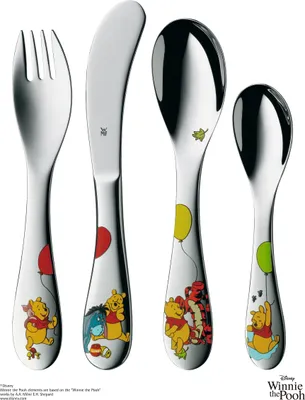 Produktbild von WMF Kinderbesteck-Set 4-teilig Winnie the Pooh, 25 mm, 220 mm, 155 mm, 320 g