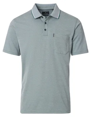 Produktbild von CASAMODA Herren Poloshirt Kurzarm Regular Piqué Türkis meliert 6XL