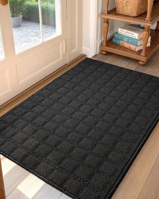 Obrázok produktu pre Unyqoos® Tmavošedá protiskluzová rohož do interiéru, zachytávajúca nečistoty a umývateľná, ideálna k vchodovým dverám a do vstupných priestorov