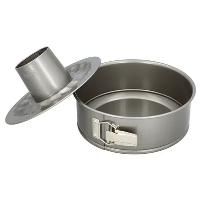 Obrázok produktu pre Birkmann Bakers Best pružinová forma s dvoma dnami, forma na tortu, forma na pečenie, forma na pečenie torty, uhlíková oceľ, Ø 24 cm, 886216