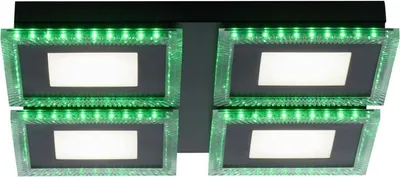 Produktbild von LED Deckenleuchte schwarz, dimmbar, Fernbedienung, L 44 cm