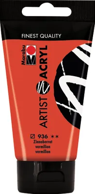 Produktbild von Marabu Acrylfarbe Artist Acryl zinnoberrot 936 75 ml