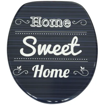 Produktbild von SANILO® WC-Sitz mit Absenkautomatik Home Sweet Home, Toilettendeckel direkt vom Hersteller, Klodeckel, Klobrille, WC Deckel, Toilettensitz, WC Brille