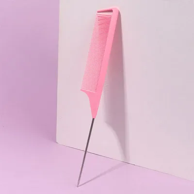Produktbild von 1 Stück Haarkamm in Perlmutt-Rosa mit spitzem Ende