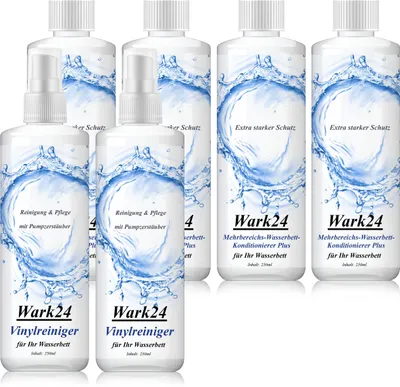 Produktbild von 4x Wark24 Wasserbett Konditionierer 250ml & 2x Vinylreiniger 250ml