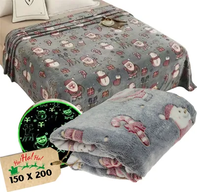 Produktbild von Festlich leuchtende Glow-in-the-Dark-Decke 150 x 200 cm warm für die Feiertage Tagesdecke