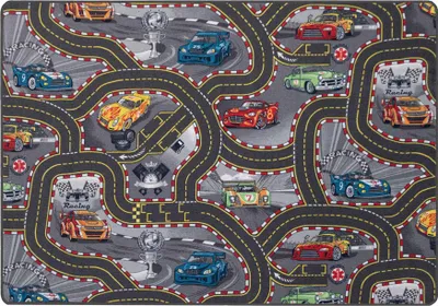 Produktbild von Primaflor Spielteppich CARS - 140x200cm - Kinderteppich mit Straßen & Autos - Straßenteppich für Mädchen & Jungen
