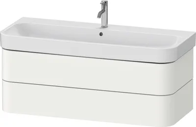 Produktbild von Waschtischunterbau HAPPY D.2 PLUS 1175x490mm 2 Schubk we s-matt o ES weiß supermatt ohne Einrichtungssystem