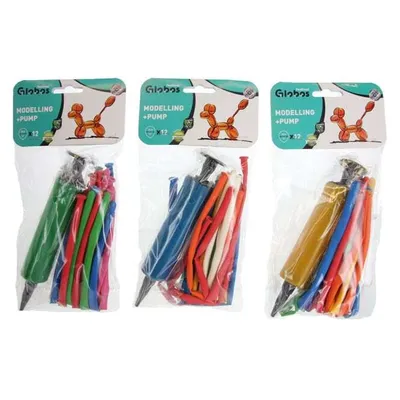 Produktbild von 12 Modellierballons - inkl. Pumpe - 1 Set