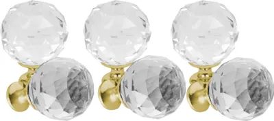 Produktbild von Domino Elegante Crystal Palace Möbelknopf 30mm in Gold & Weiß |Kristallknöpfe,  Robustes Glas-Design |Möbelknöpfe | Glamouröser Stil | Perfekt für Schränke und Kommoden| 6 Stück