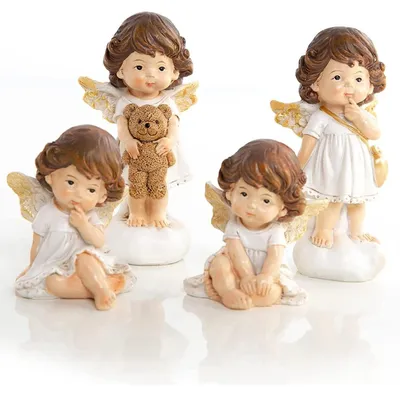 Produktbild von 4 Engel Figuren zum Hinstellen – Weihnachtsengel 11,5 cm