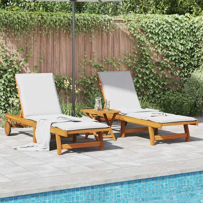 Produktbild von Sonnenliegen 2 Stk. Massivholz Akazie, Gartenliegen DesignMöbel