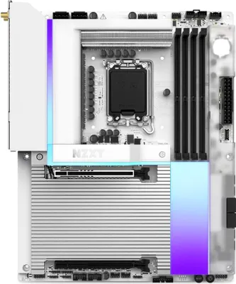 Productafbeelding van NZXT N9 Z890 - Moederbord - ATX - LGA1851 socket - Z890 chipset - USB-C 3.2 Gen 2x2, USB 3.2 Gen 2, USB 3.2 Gen 1, USB4 - 5 Gigabit Ethernet, Wi-Fi 7, Bluetooth - Geïntegreerde grafische kaart (CPU vereist)