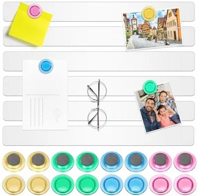 Productafbeelding van Zelfklevend Magneetbord met 16 Whiteboard-magneten voor Kantoor en Huishouden