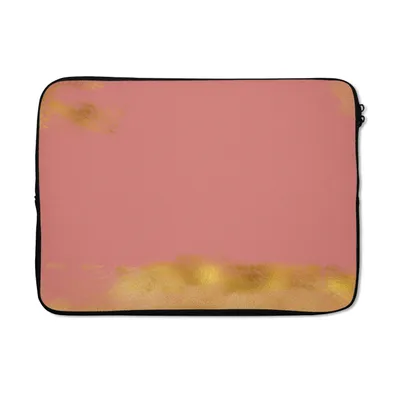 Produktbild von MuchoWow® Laptop Hülle 14 ZollMuster - Rosa - Gold Laptoptasche - Laptoptasche - Stoßsicher - Schutzhaube