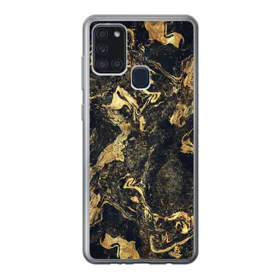 Produktbild von MuchoWow® Handyhülle Schutzhülle Hülle für Samsung Galaxy A21s Marmor - Luxus - Gold Silikon Softcase Handy Hülle - Hartschale