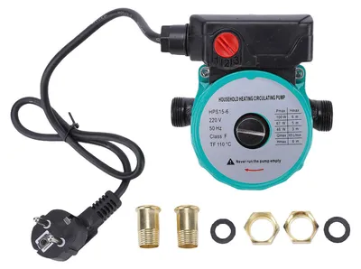 Image de Pompe de circulation 65 l/min, 3 étages, 6 mètres, couleur verte, 46W, 67W, 100W, raccordement NPT 1 pouce avec adaptateur 3/4, tension 220V, pour chauffage et eau chaude