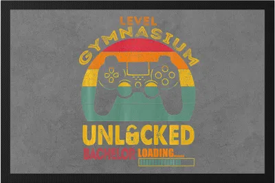 Produktbild von Level Gymnasium Unlocked Bachelor Loading Fußmatte Universität Konsole Controller Lernen Schule Bildung Abschluss