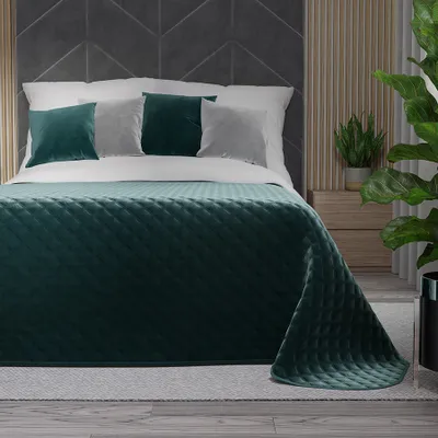 Obrázok produktu pre VELVI Dekoračný prehoz na posteľ, rozmer 170x210cm, farba 008 tmavá tyrkysová; benzín VELVI0/NAP/008/170210/1