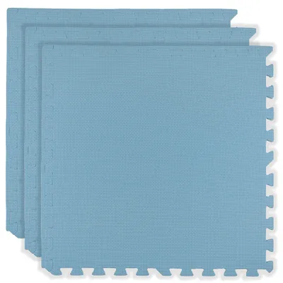 Immagine prodotto di Tappetino in schiuma Humbi 180x60 – Grande puzzle in schiuma impermeabile e sicuro, 3 pezzi, azzurro
