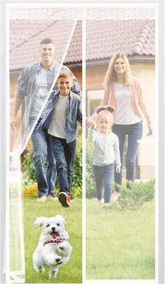 Productafbeelding van Magnetische vliegenhor voor deuren - Effectieve bescherming tegen insecten (90 x 210 cm, wit)
